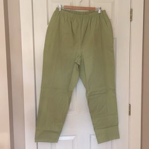Denim&Co Stretch Pants w/ side pockets Sage Green